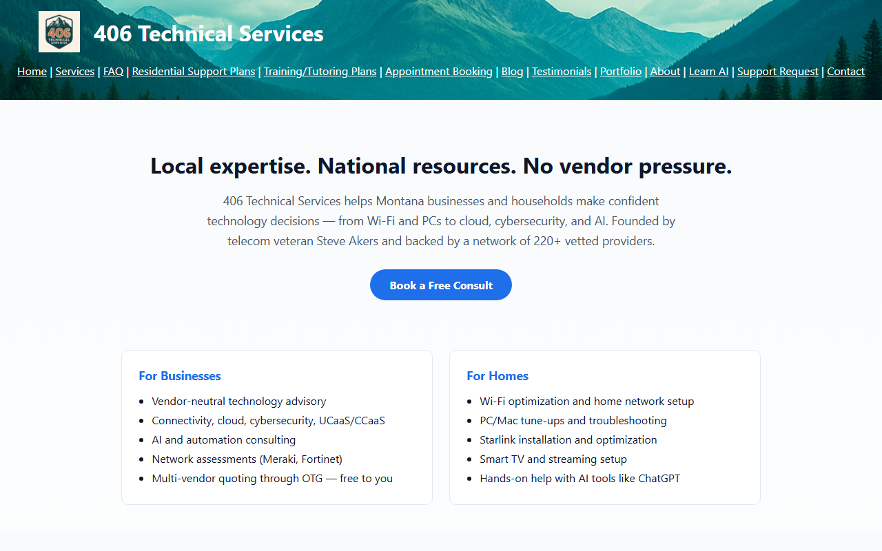 406techservices.com screenshot