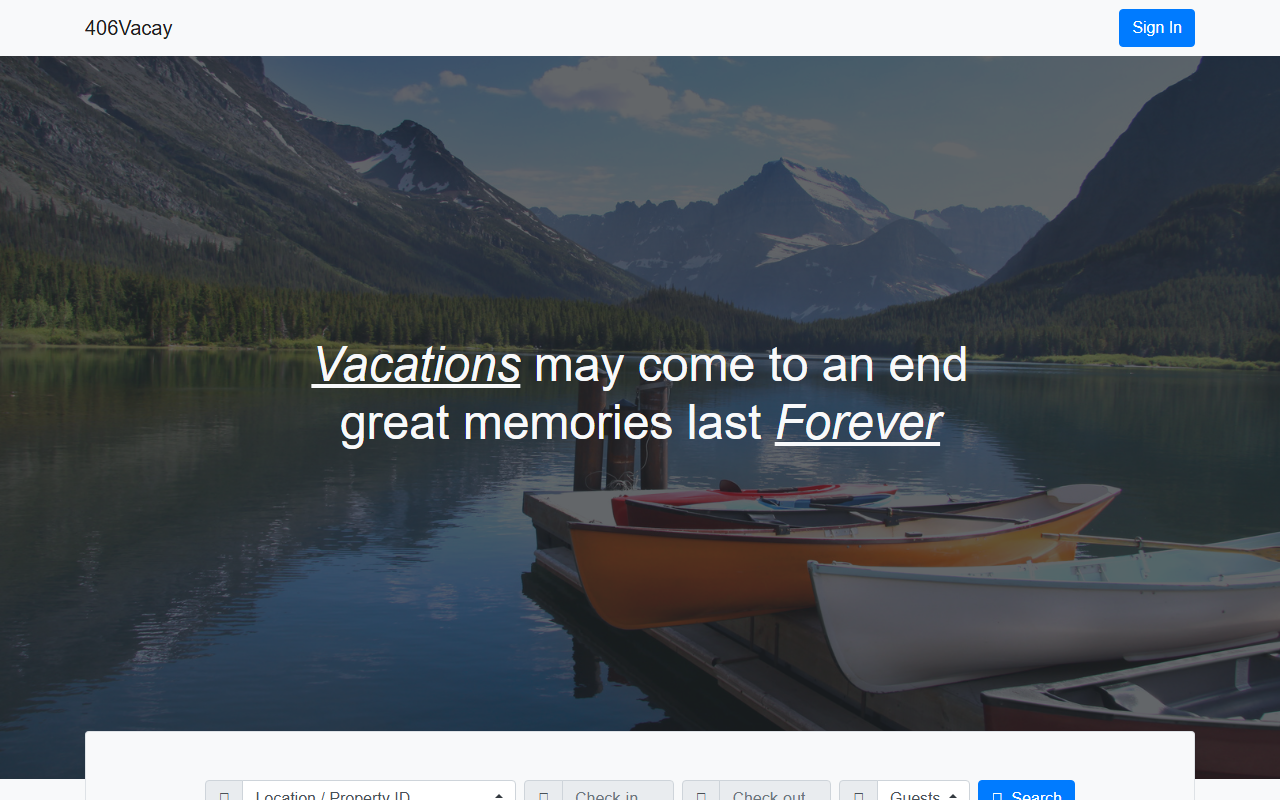 406vacation.com screenshot