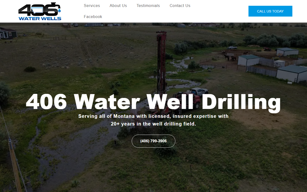406waterwellsmt.com screenshot