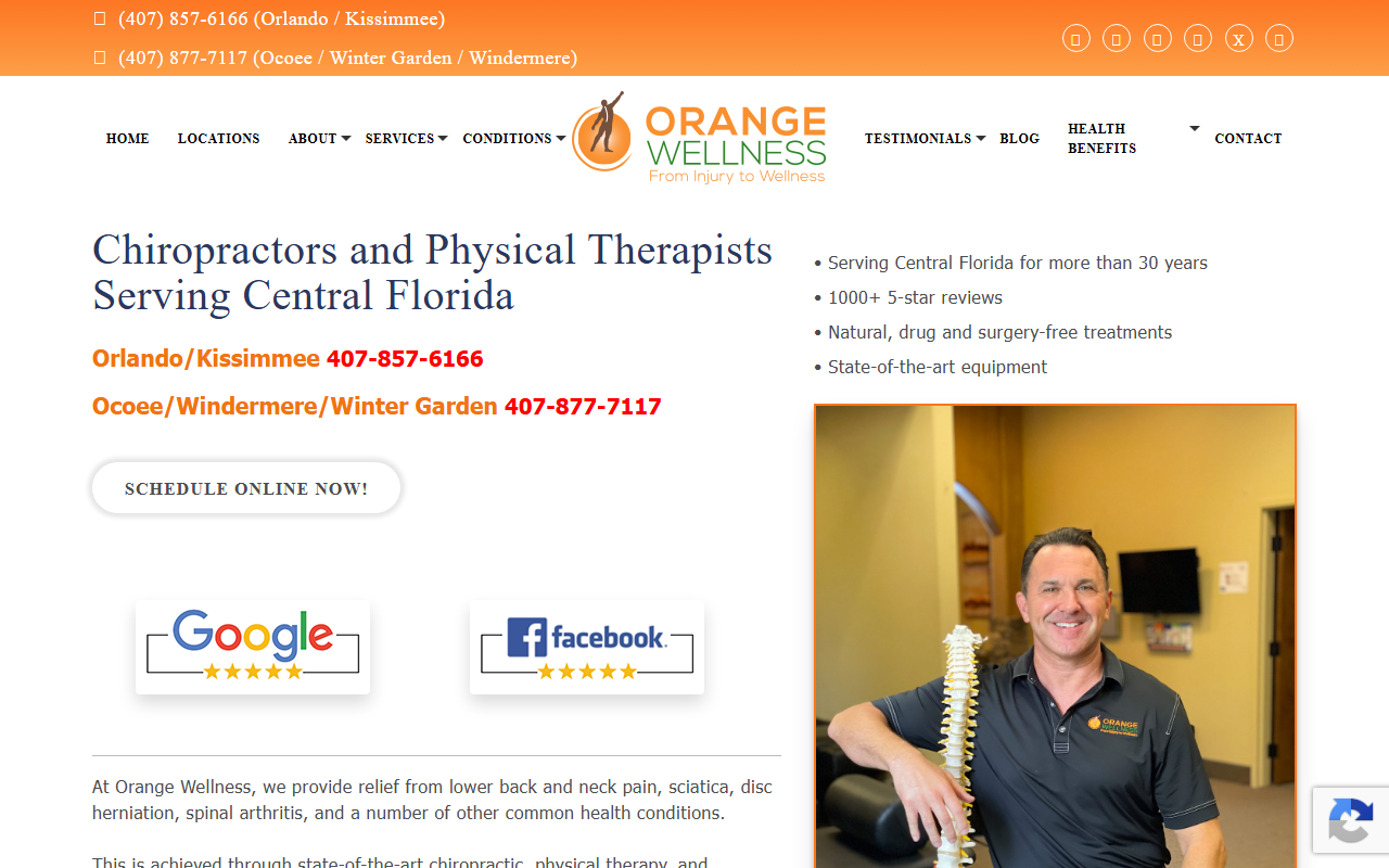 407chiropractors.com screenshot