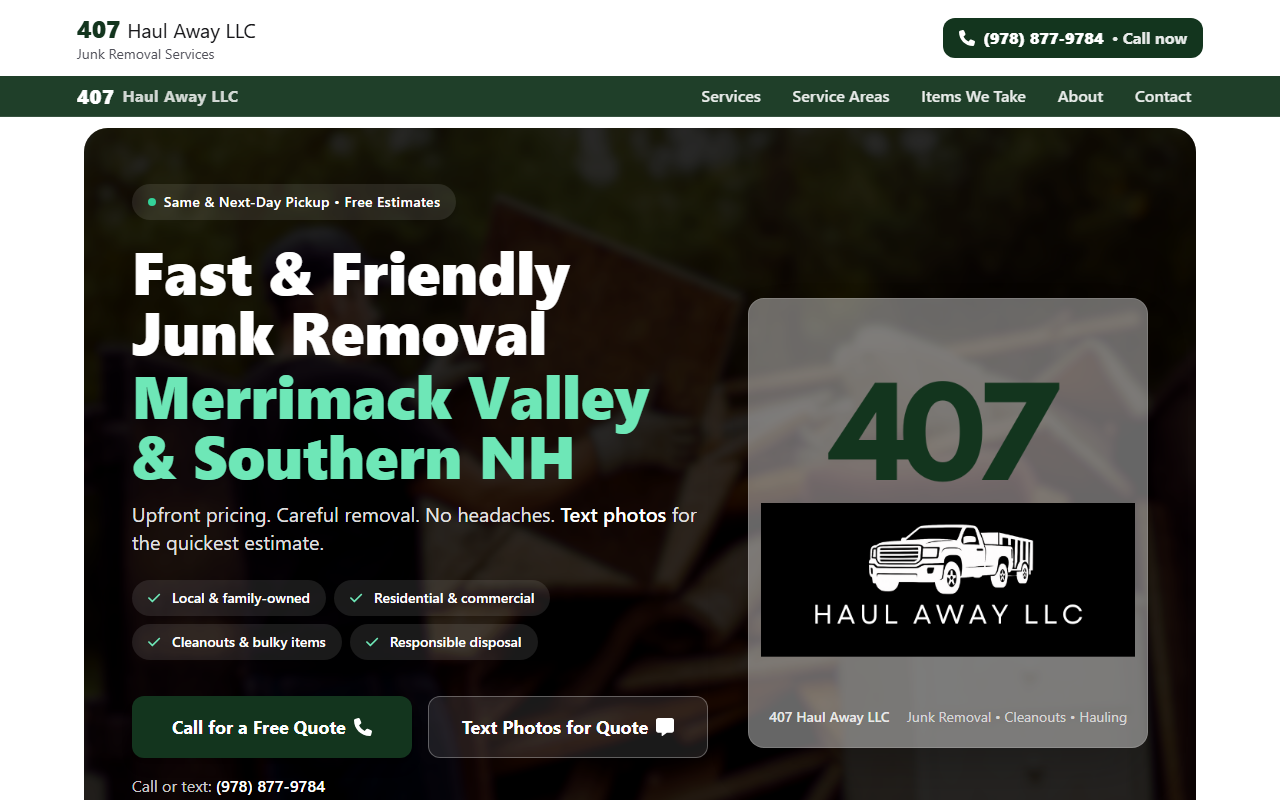407haulaway.com screenshot