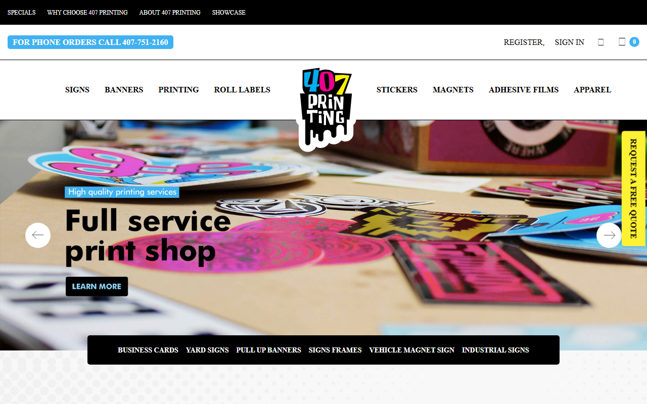407printing.com screenshot