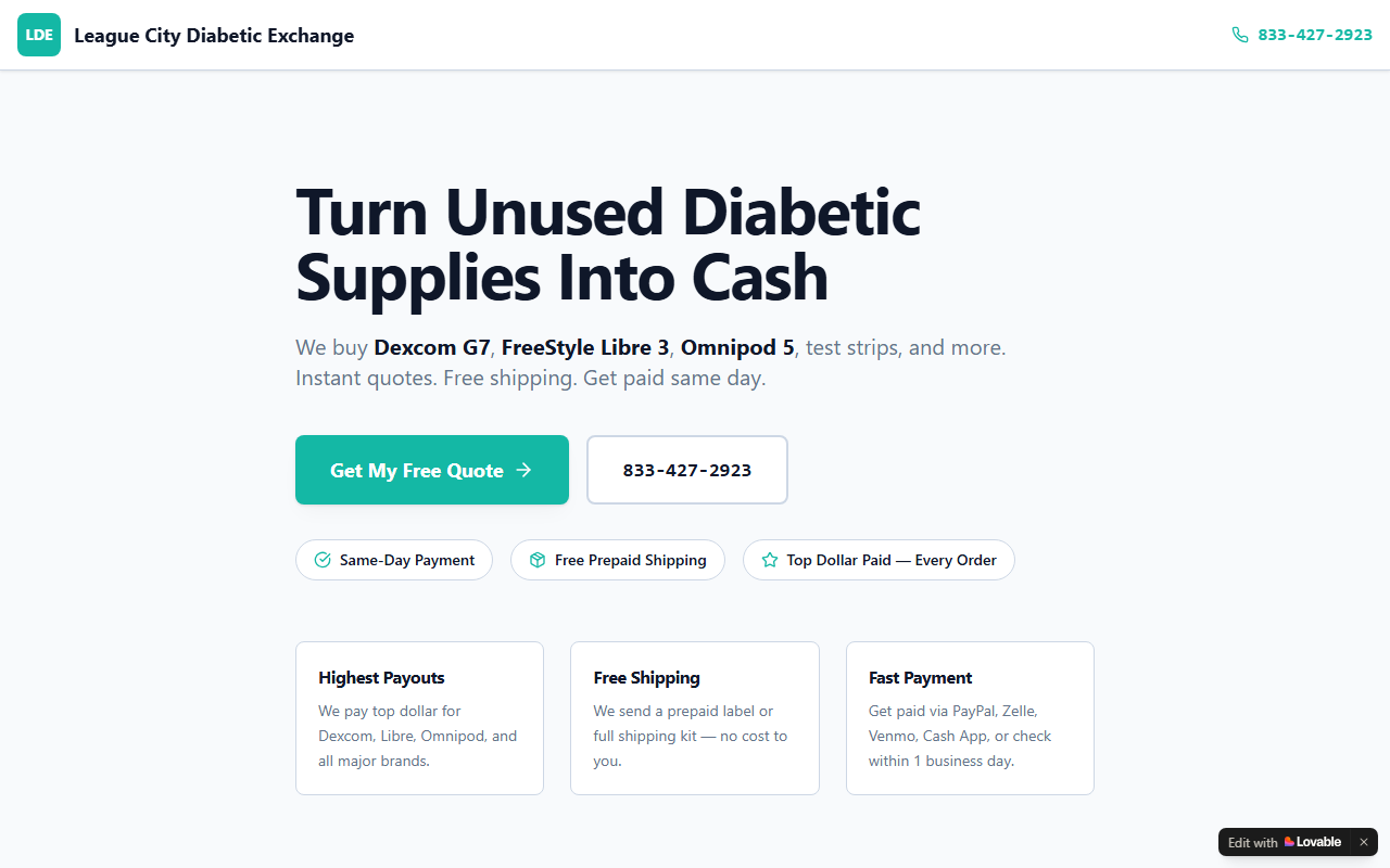 409cashforstrips.com screenshot