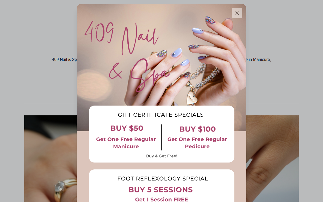 409nailandspa.com screenshot