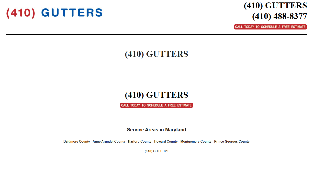410gutters.com screenshot