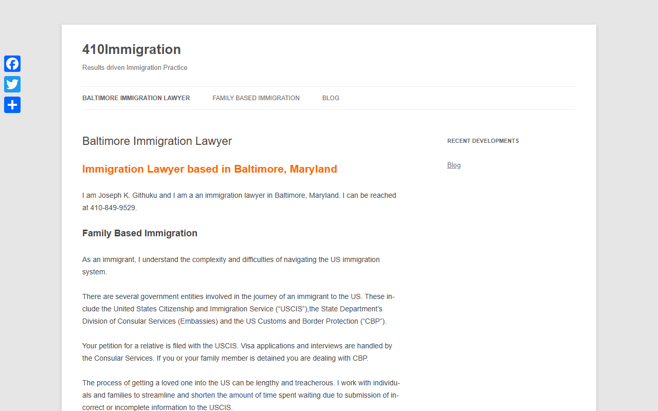 410immigration.com screenshot