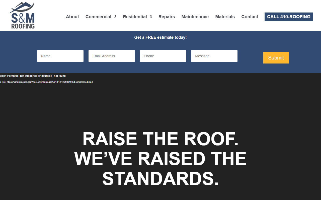 410roofing.com screenshot