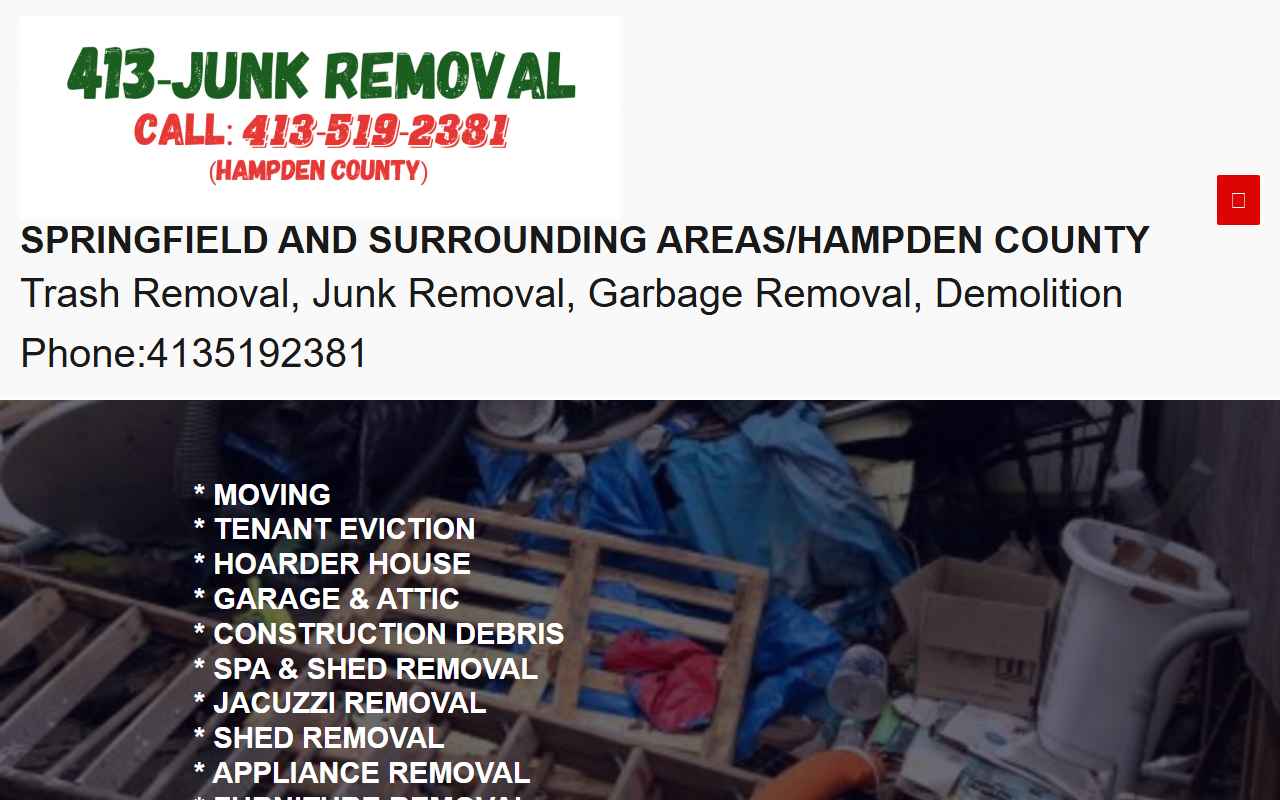 413junkremoval.com screenshot