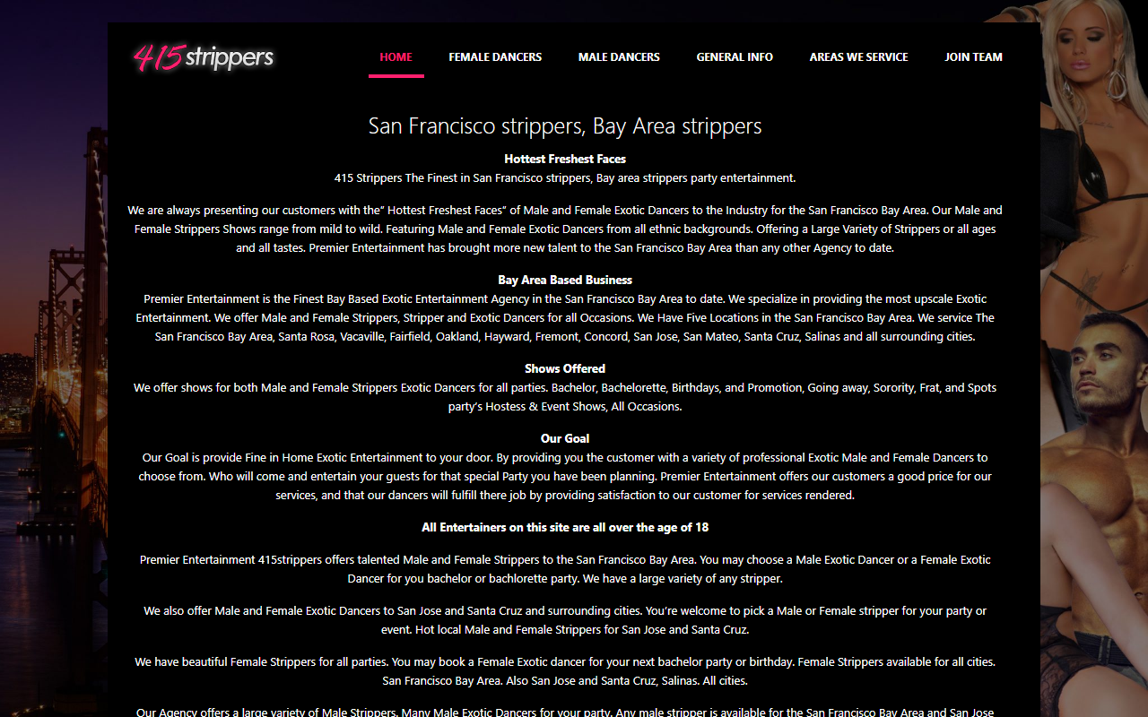 415strippers.com screenshot