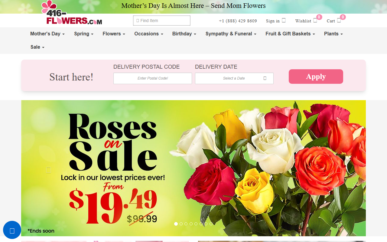 416-flowers.com screenshot