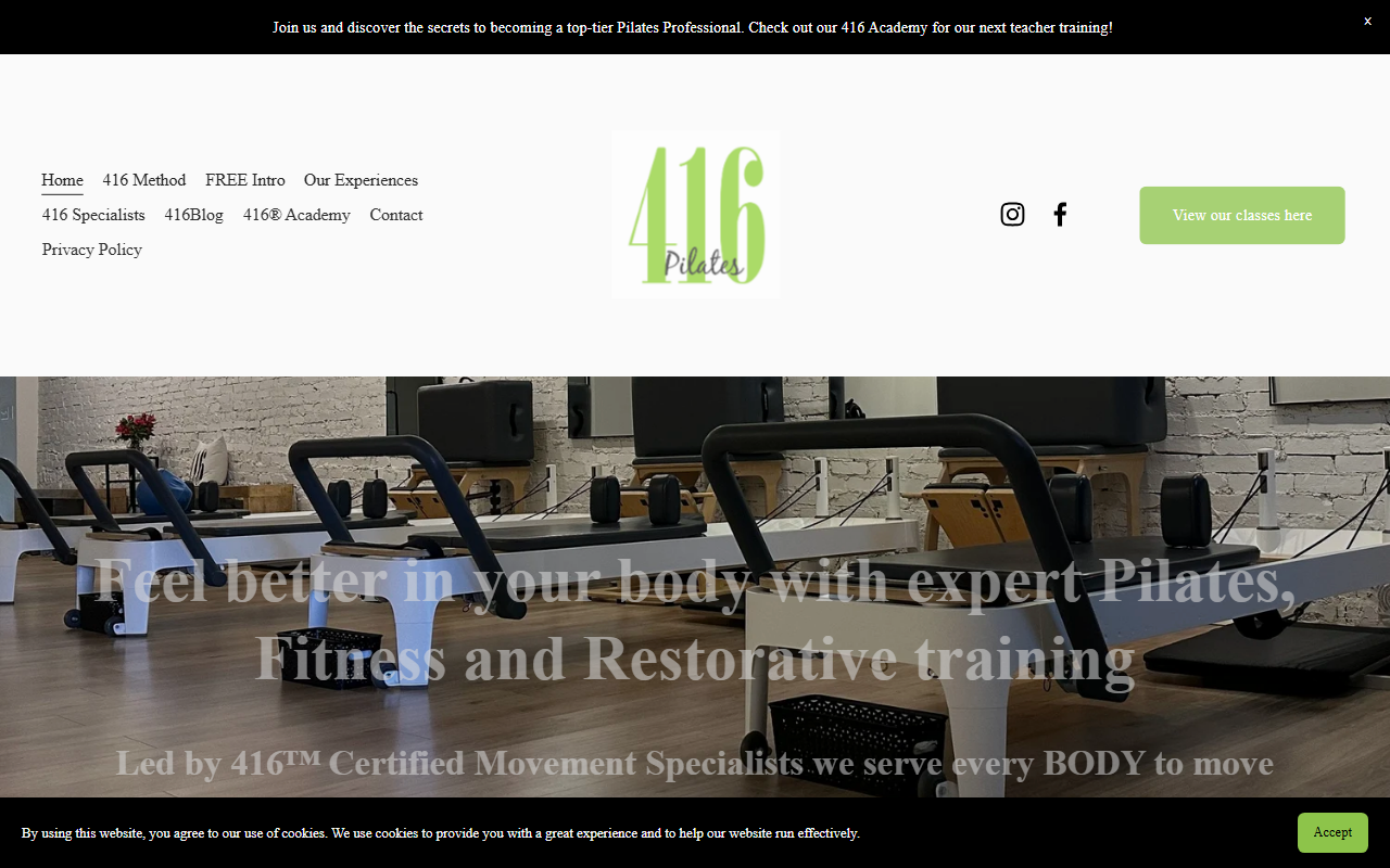 416pilates.com screenshot