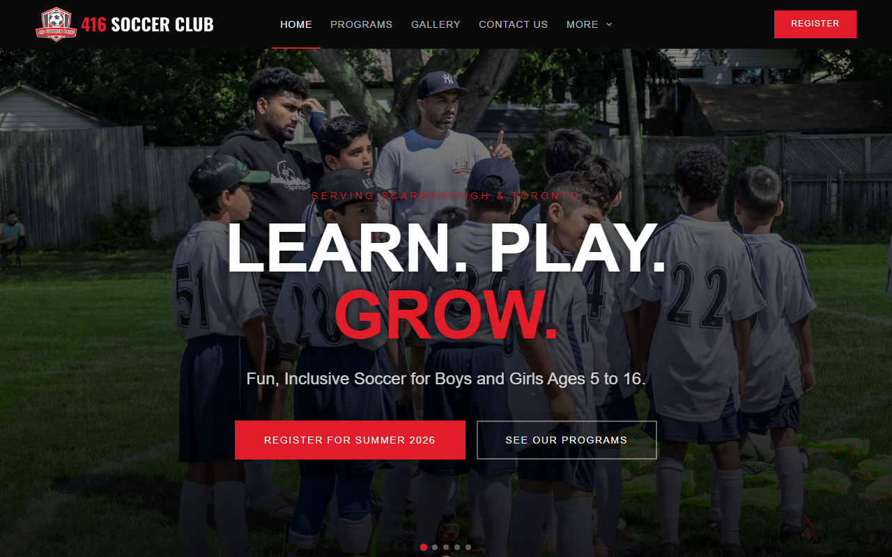 416soccerclub.com screenshot