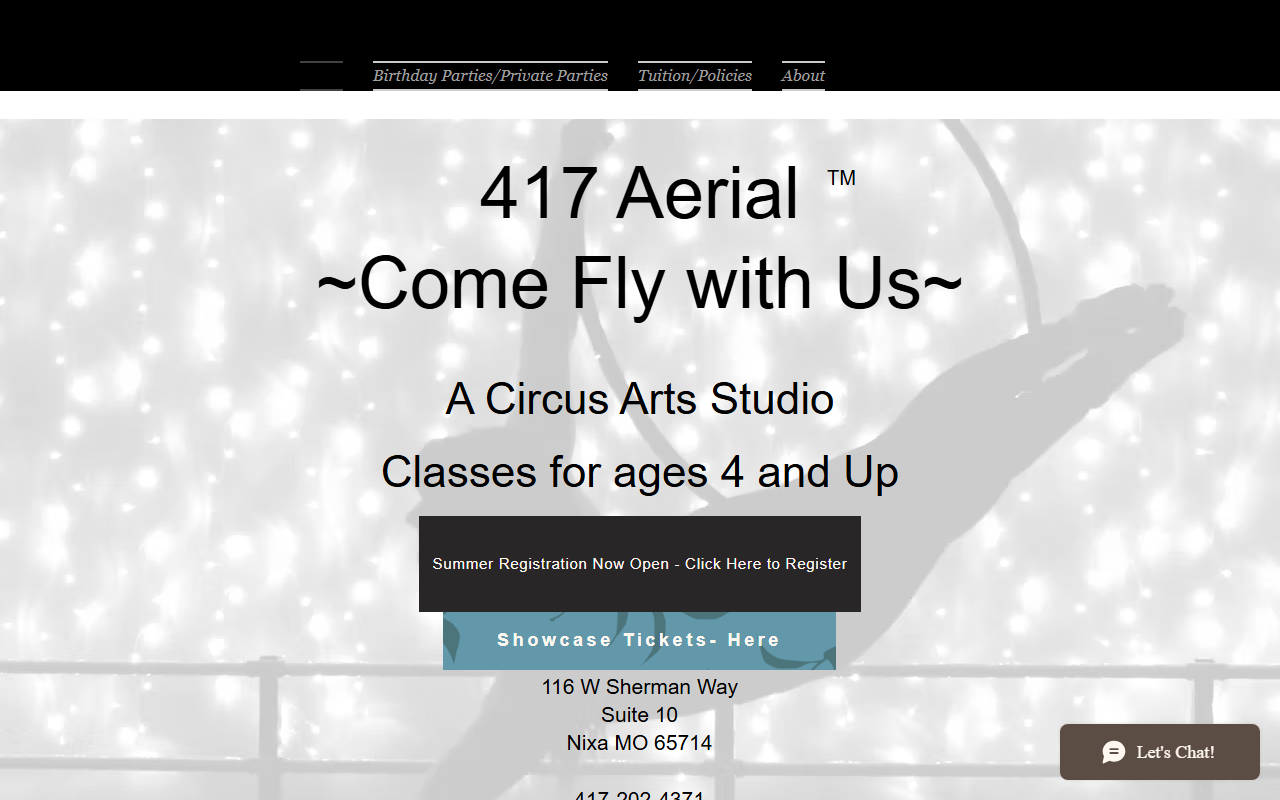 417aerialcircus.com screenshot