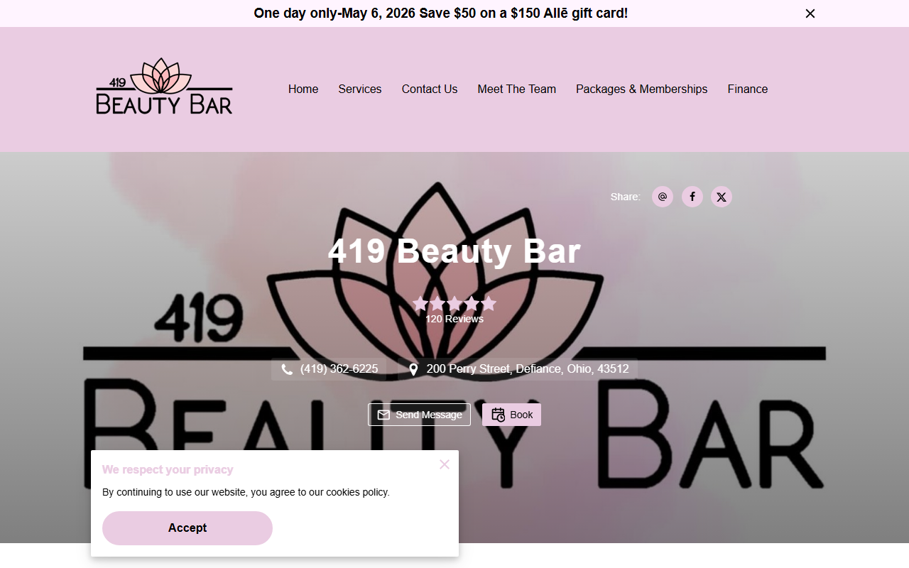 419beautybar.com screenshot