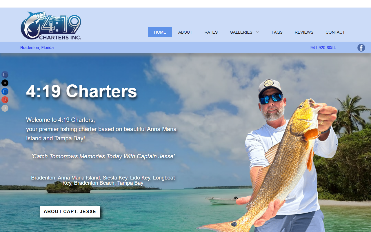 419charters.com screenshot
