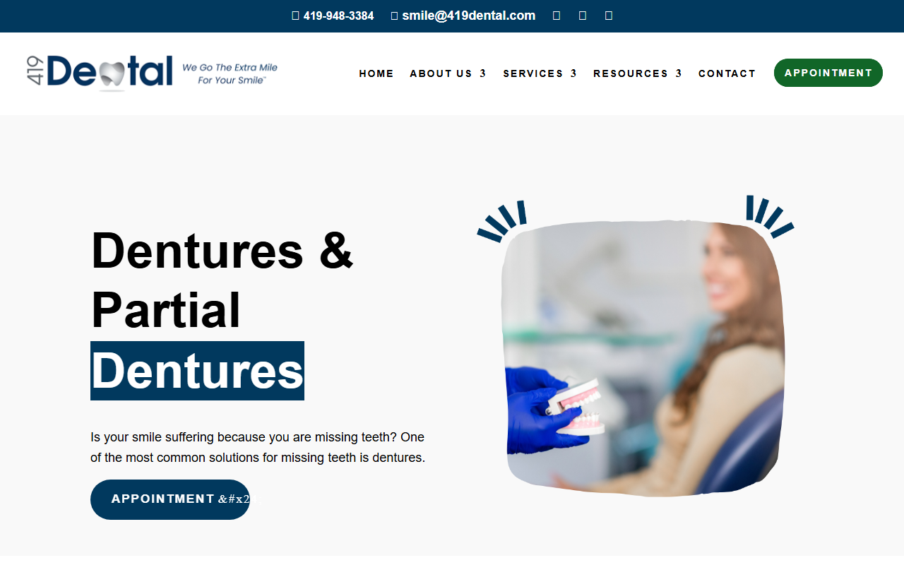 419dentures.com screenshot