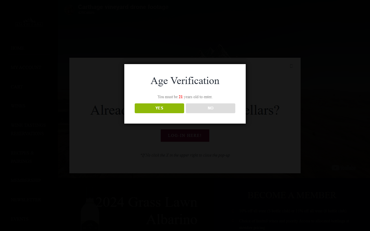 425cellars.com screenshot