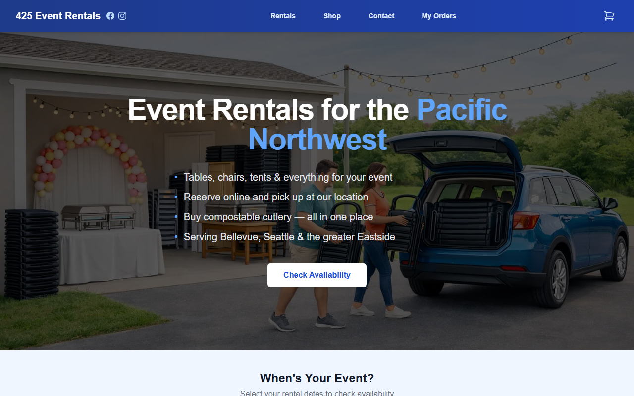 425eventrental.com screenshot