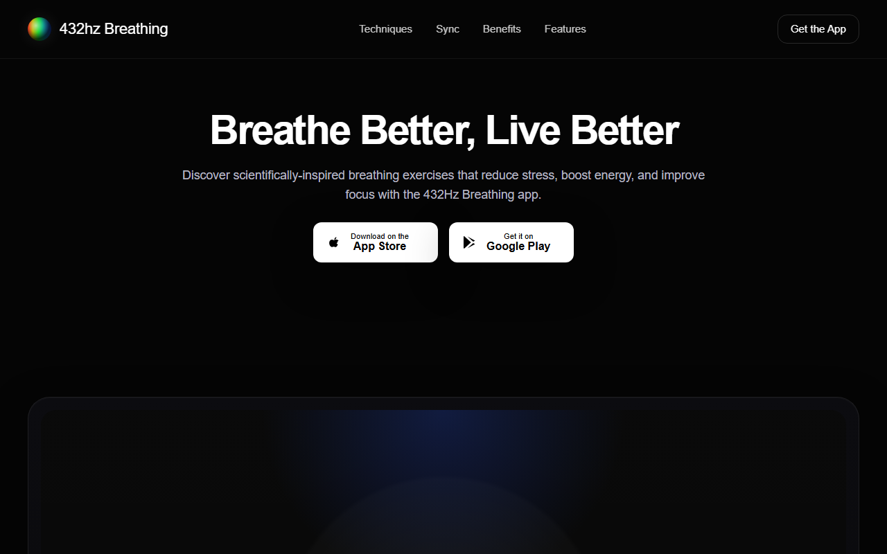 432hzbreathing.com screenshot