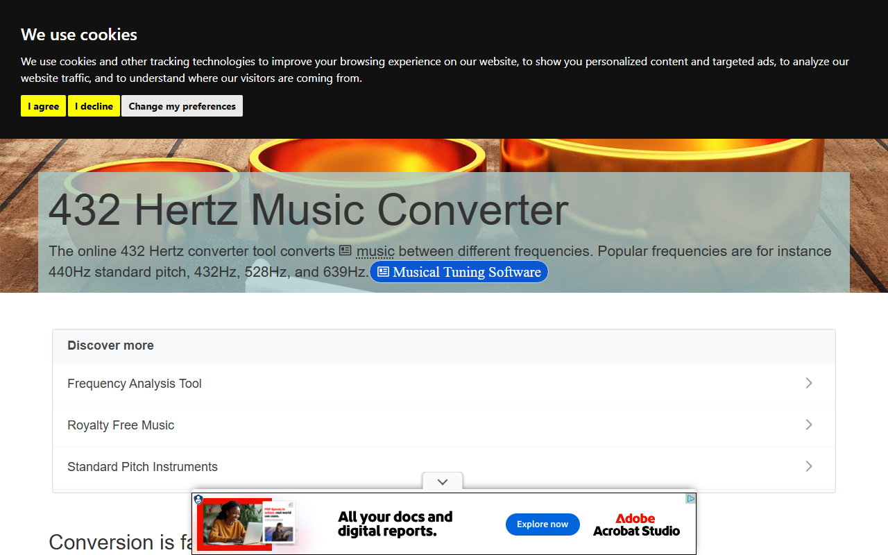 432hzconverter.com screenshot