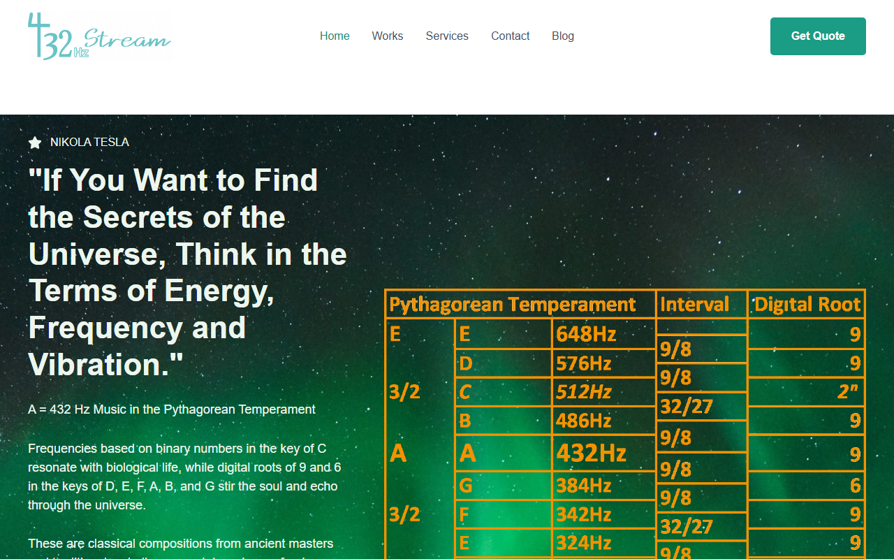 432hzstream.com screenshot