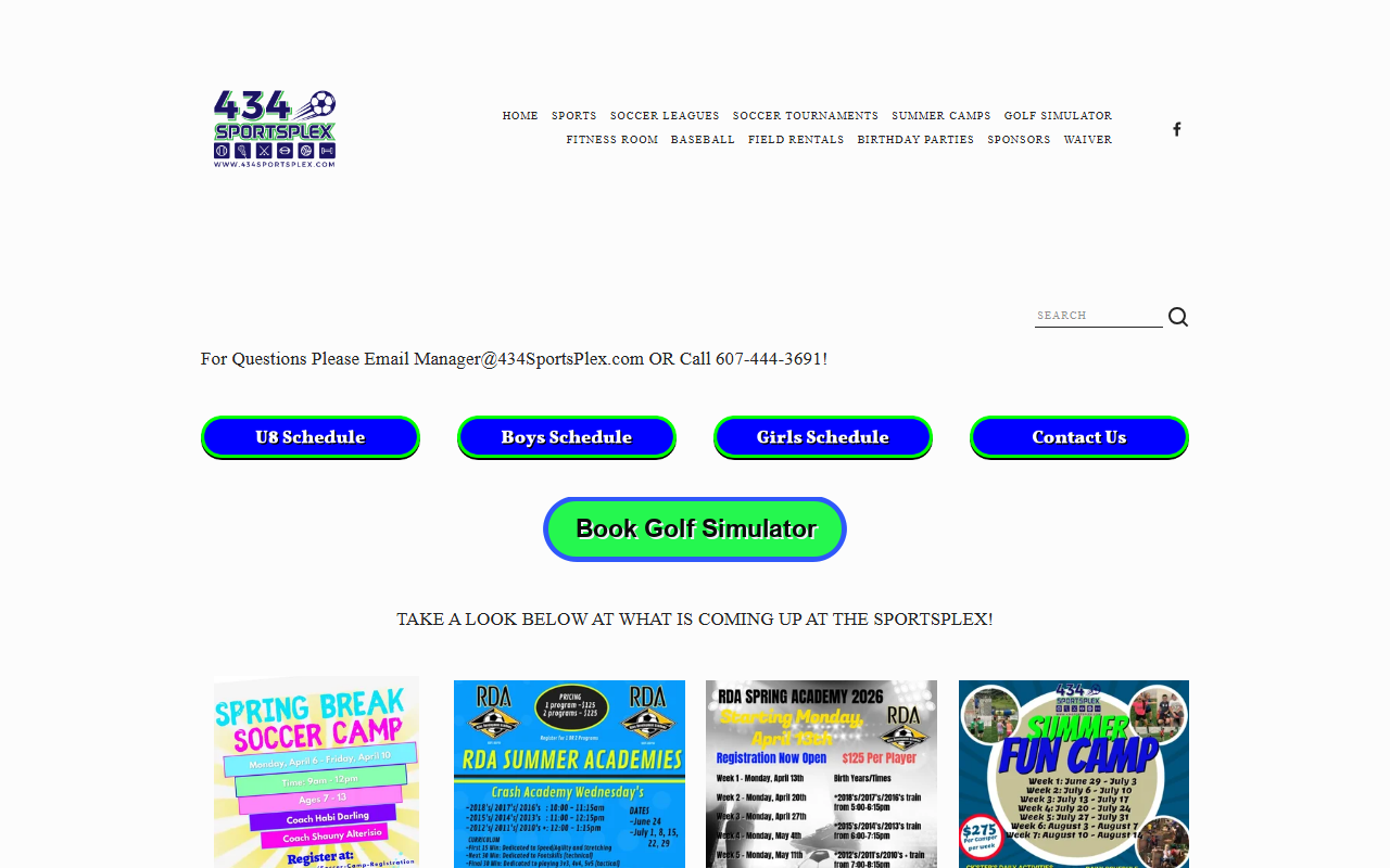 434sportsplex.com screenshot