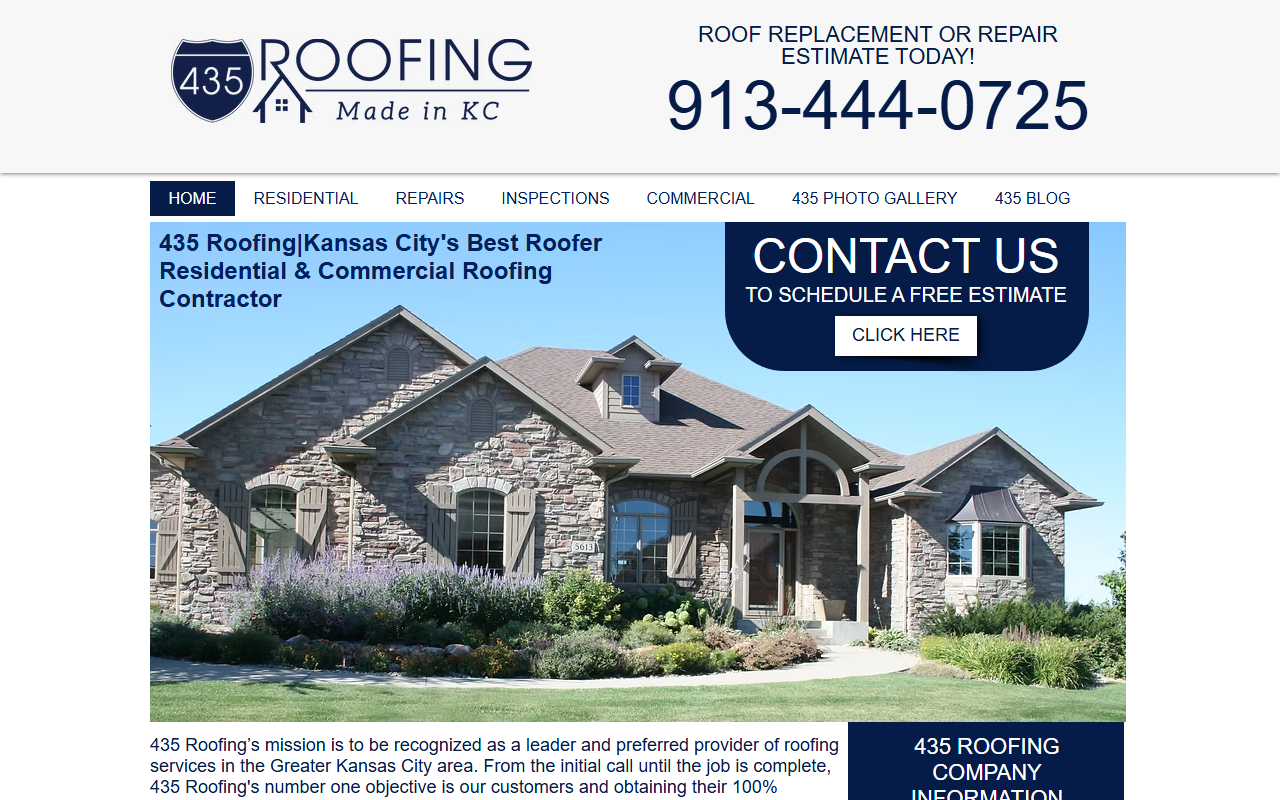 435roofing.com screenshot