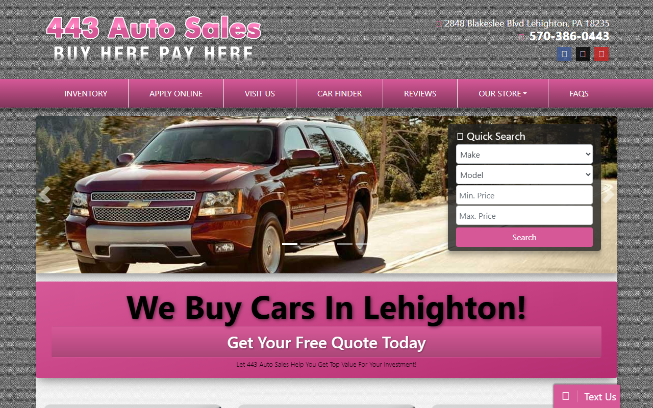 443autosalesllc.com screenshot