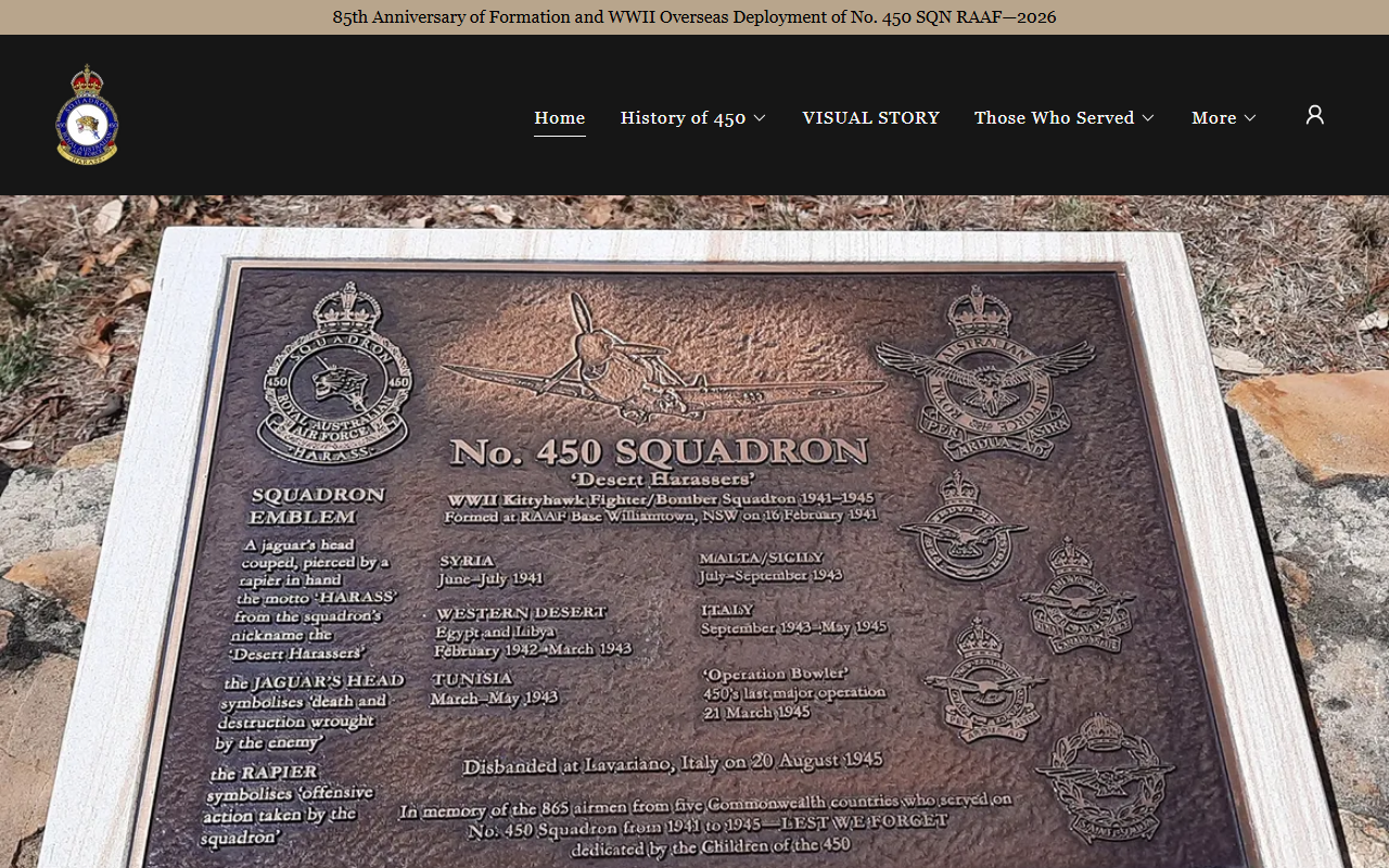 450sqnraaf.com screenshot