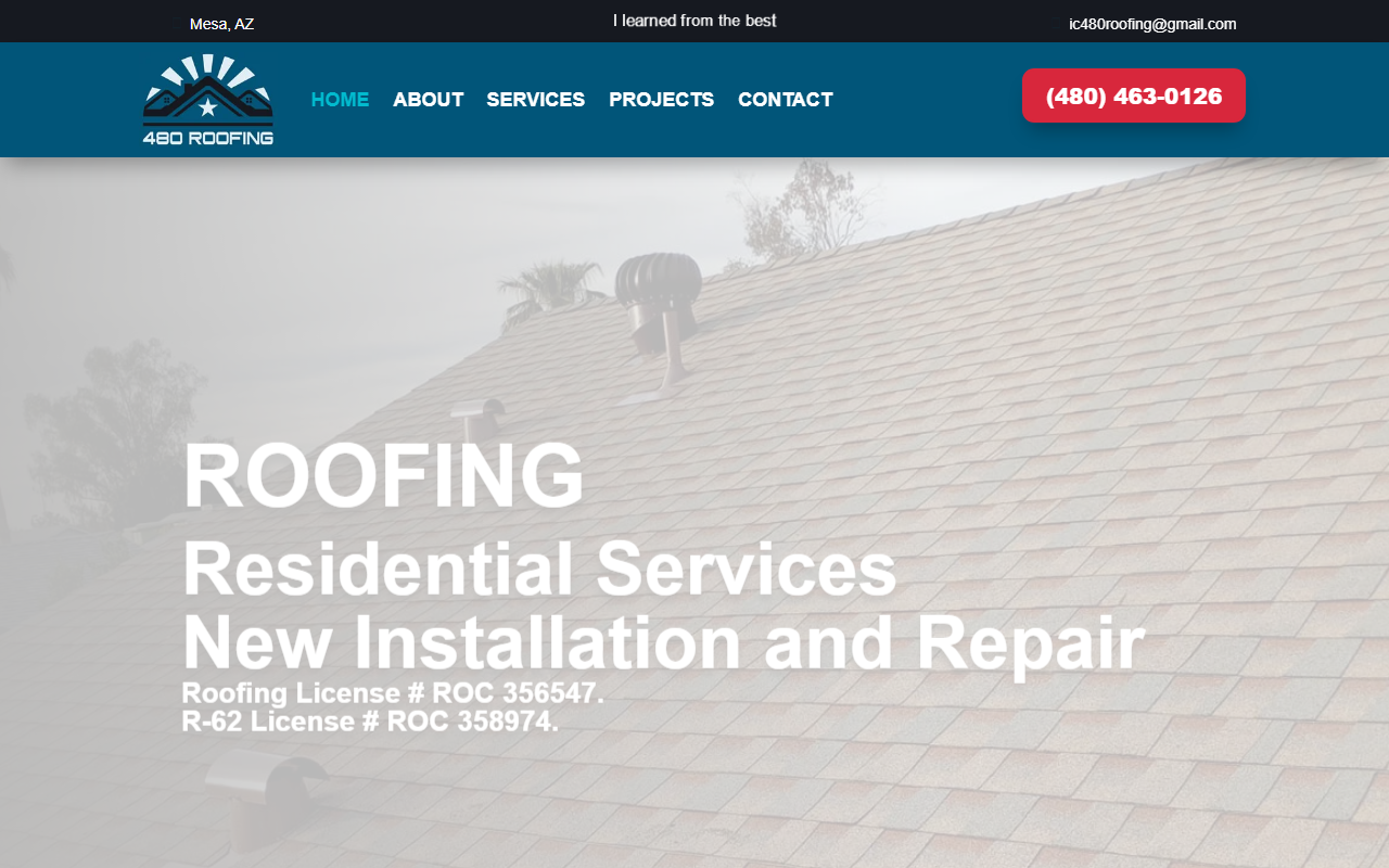 480roofing.com screenshot