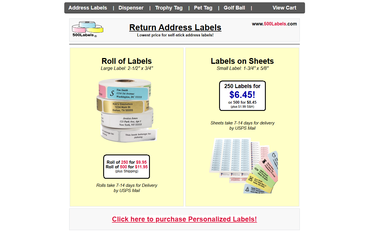 500addresslabels.com screenshot