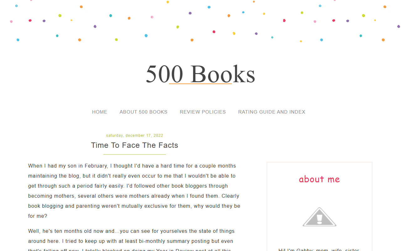 500booksblog.com screenshot
