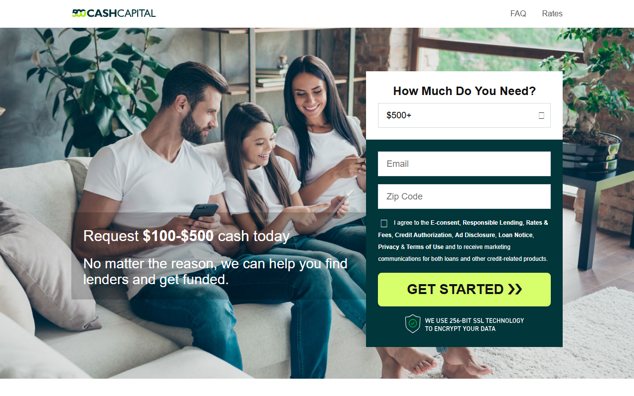 500cashcapital.com screenshot