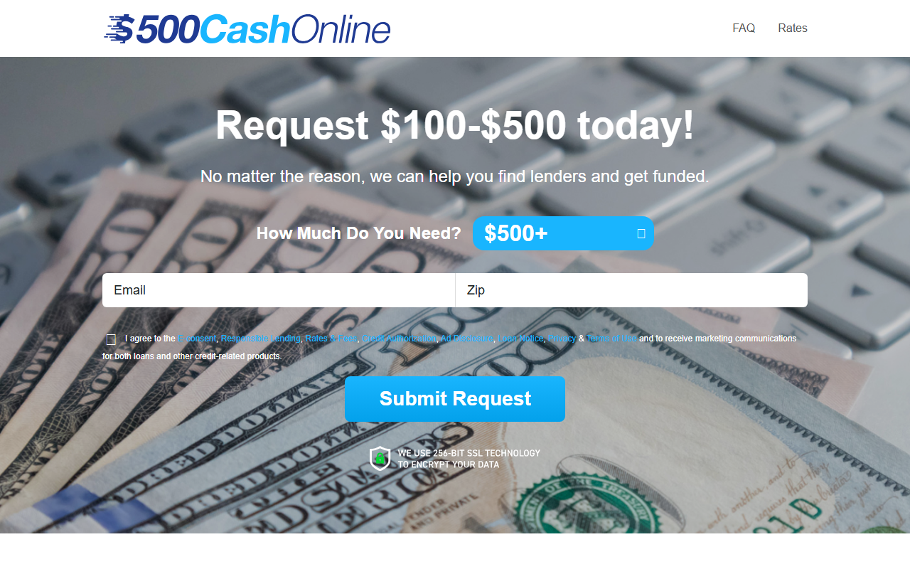 500cashonline.com screenshot