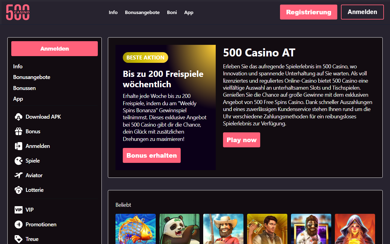 500casino-at.com screenshot