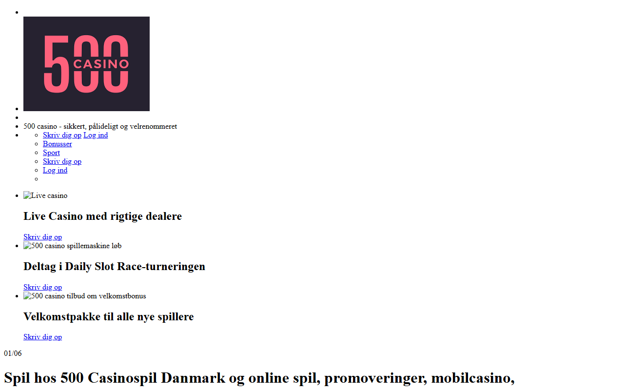 500casino-dk.com screenshot