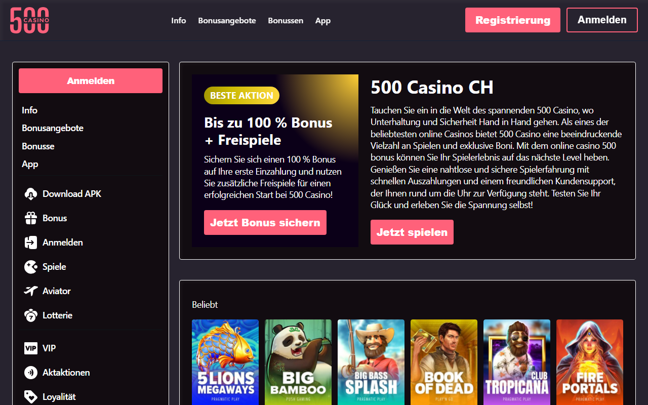 500casinoch.com screenshot