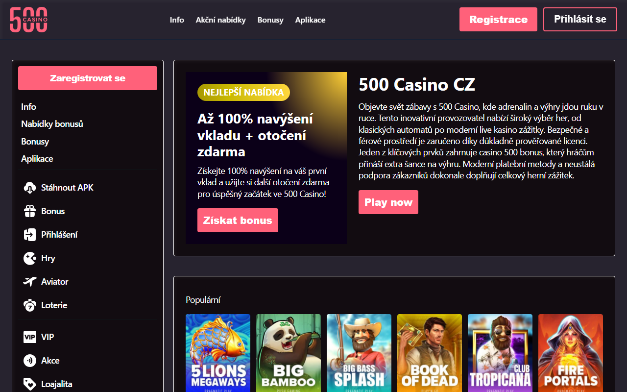 500casinocz.com screenshot