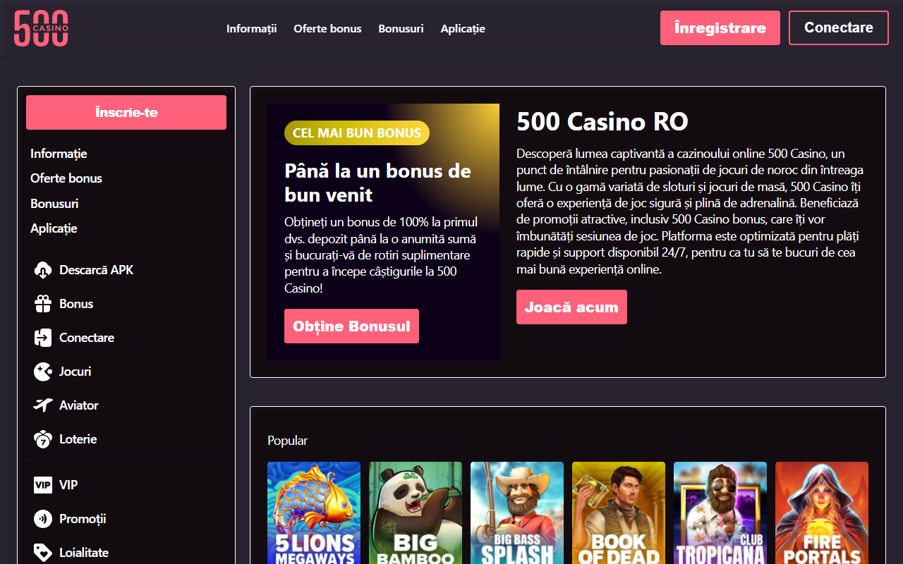 500casinoro.com screenshot