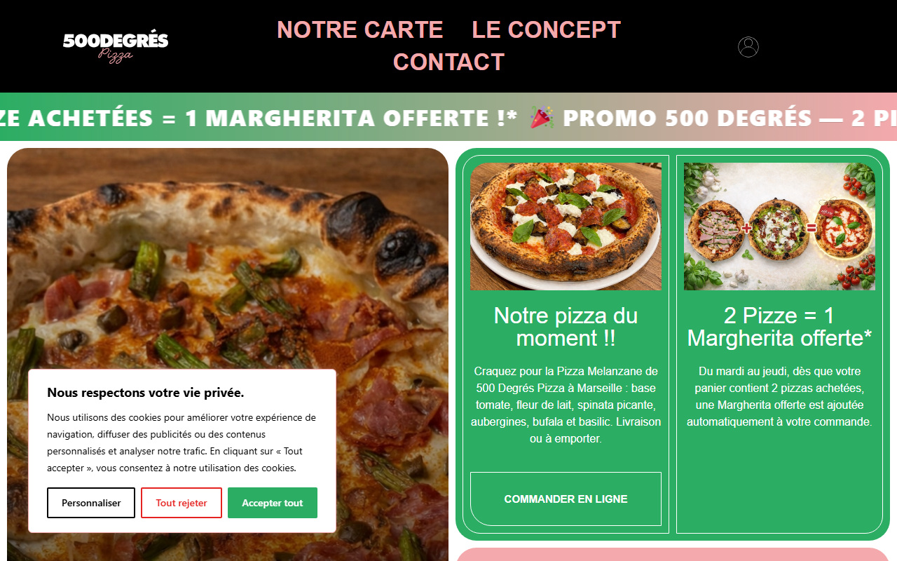 500degres-pizza.com screenshot