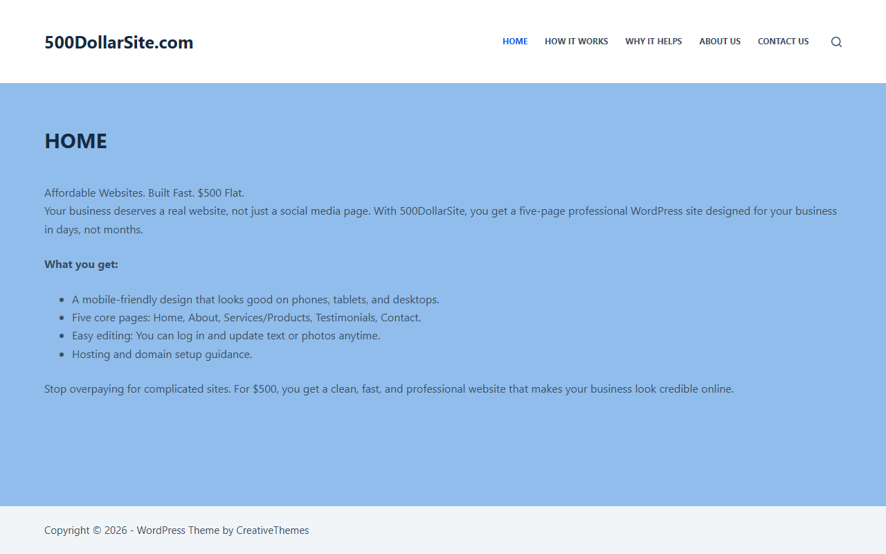 500dollarsite.com screenshot