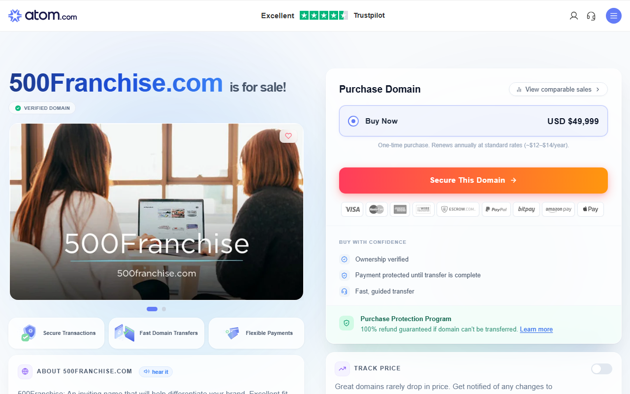 500franchise.com screenshot