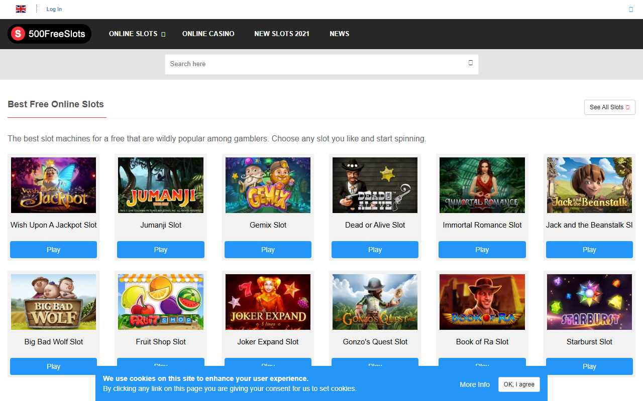 500freeslots.com screenshot