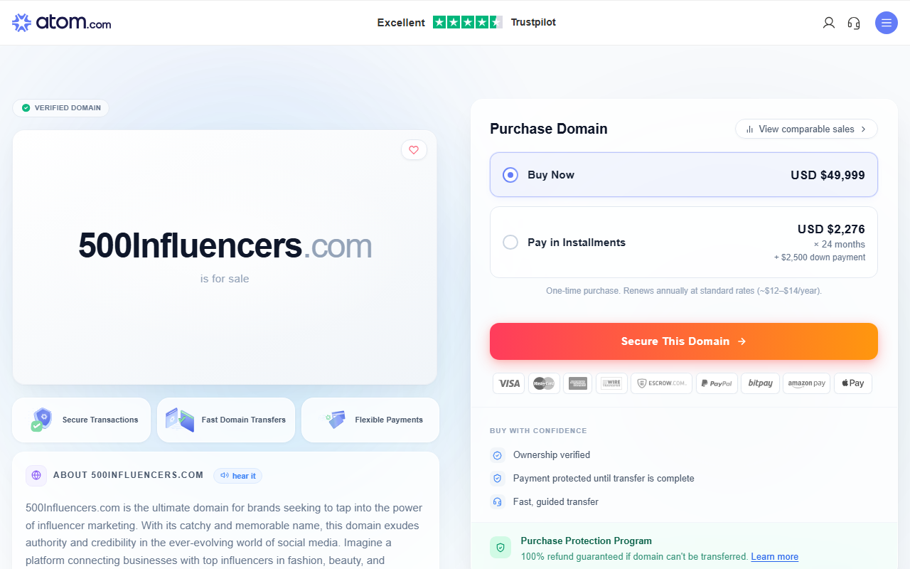 500influencers.com screenshot
