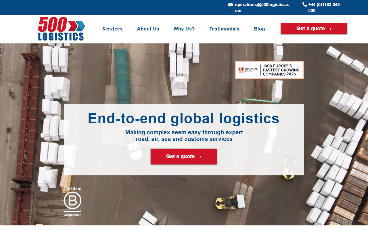 500logistics.com screenshot