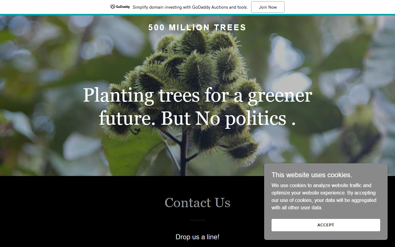 500milliontrees.com screenshot