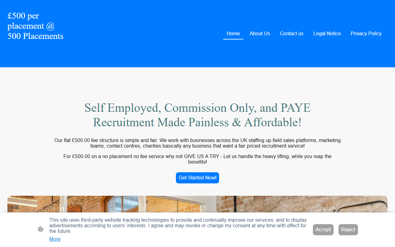500placements.com screenshot