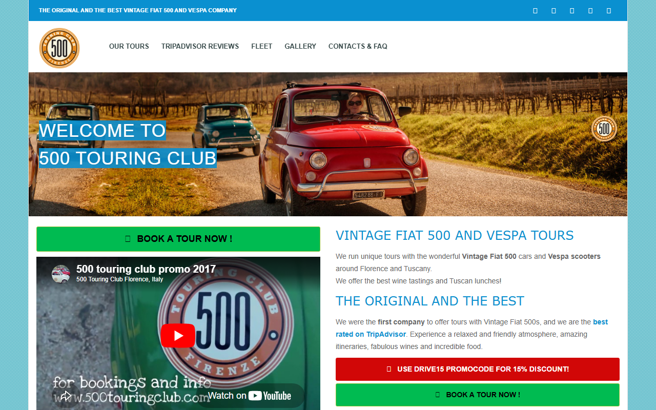 500touringclub.com screenshot