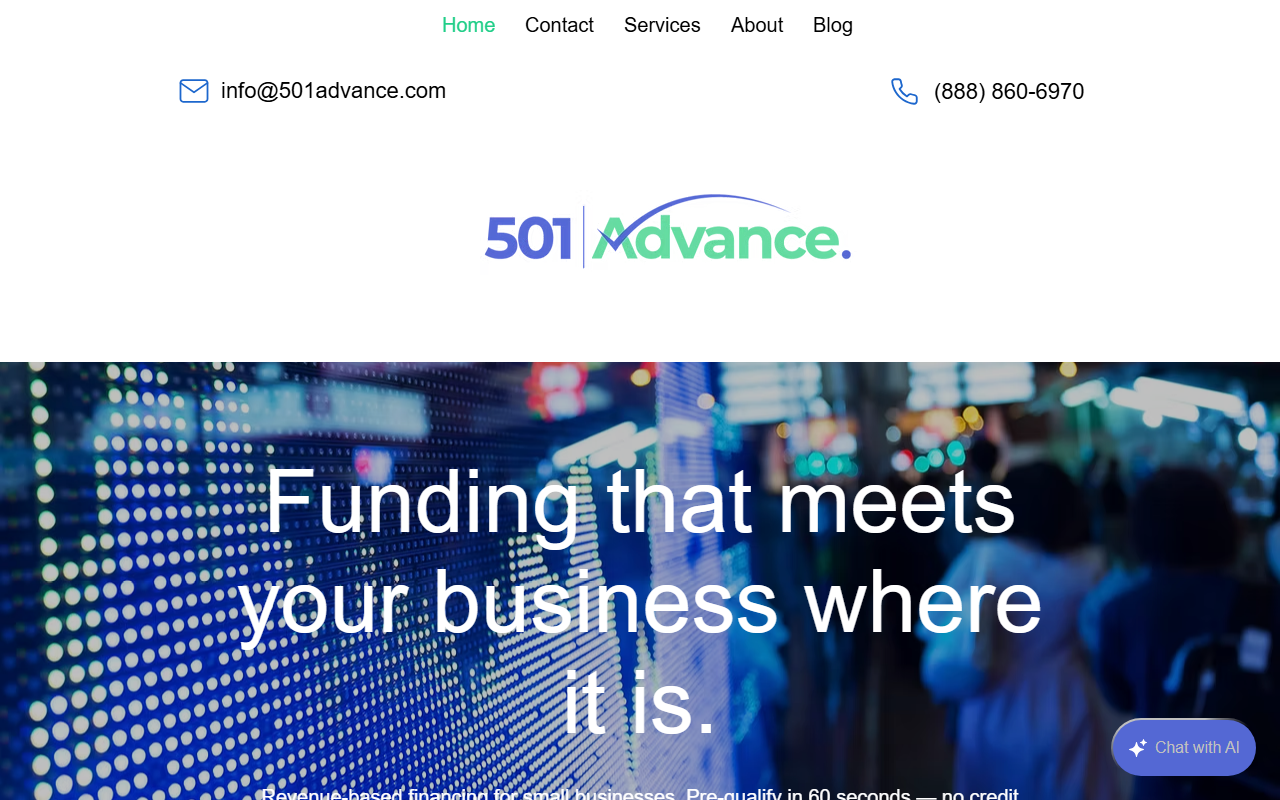 501advance.com screenshot