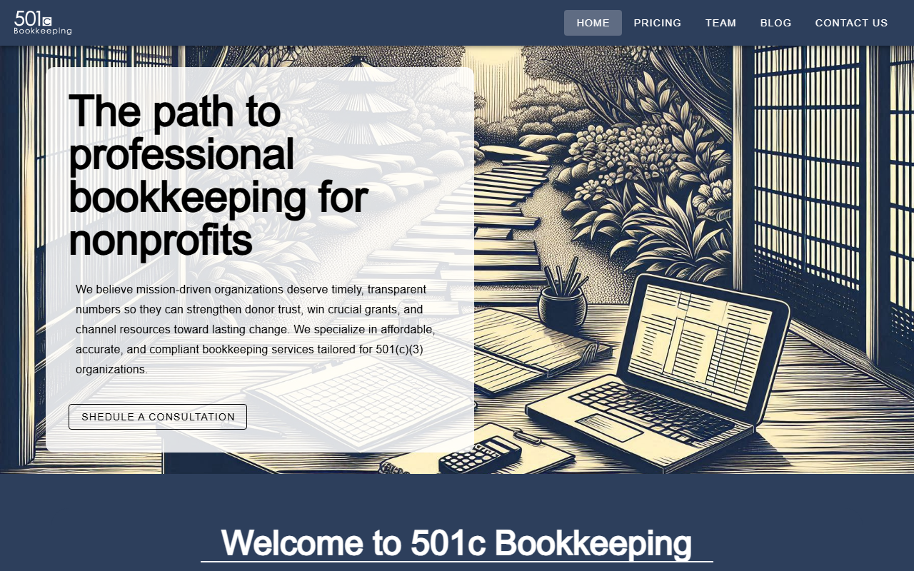 501cbookkeeping.com screenshot